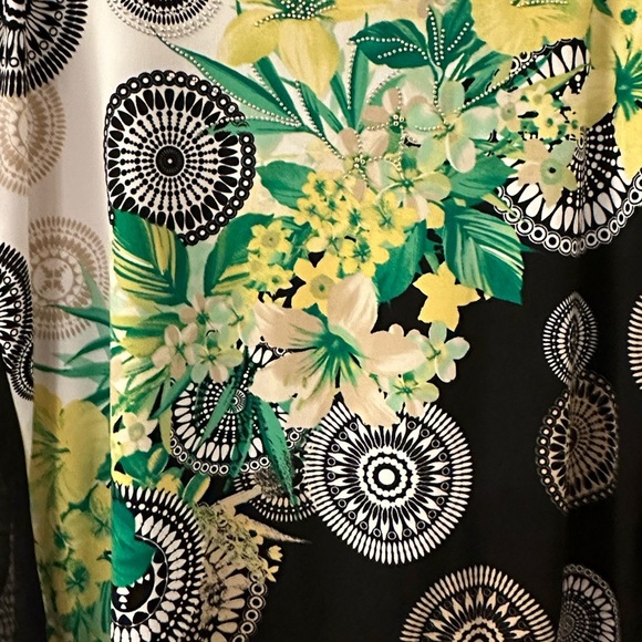 Women’s JM Collection Yellow & Green Floral Knit Top - Size M - NWT - Picture 3 of 6